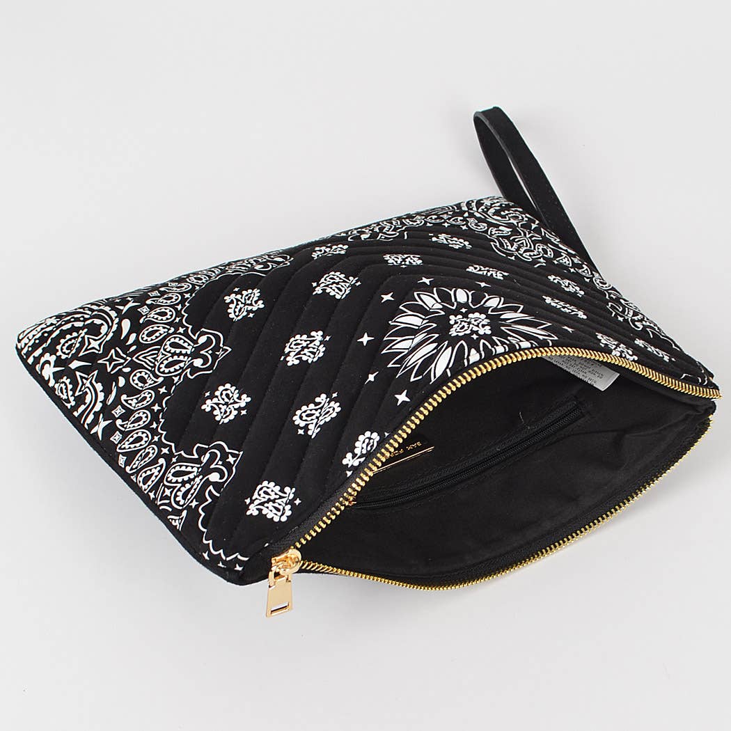 Quilted Bandana Print Pouch - Image 5