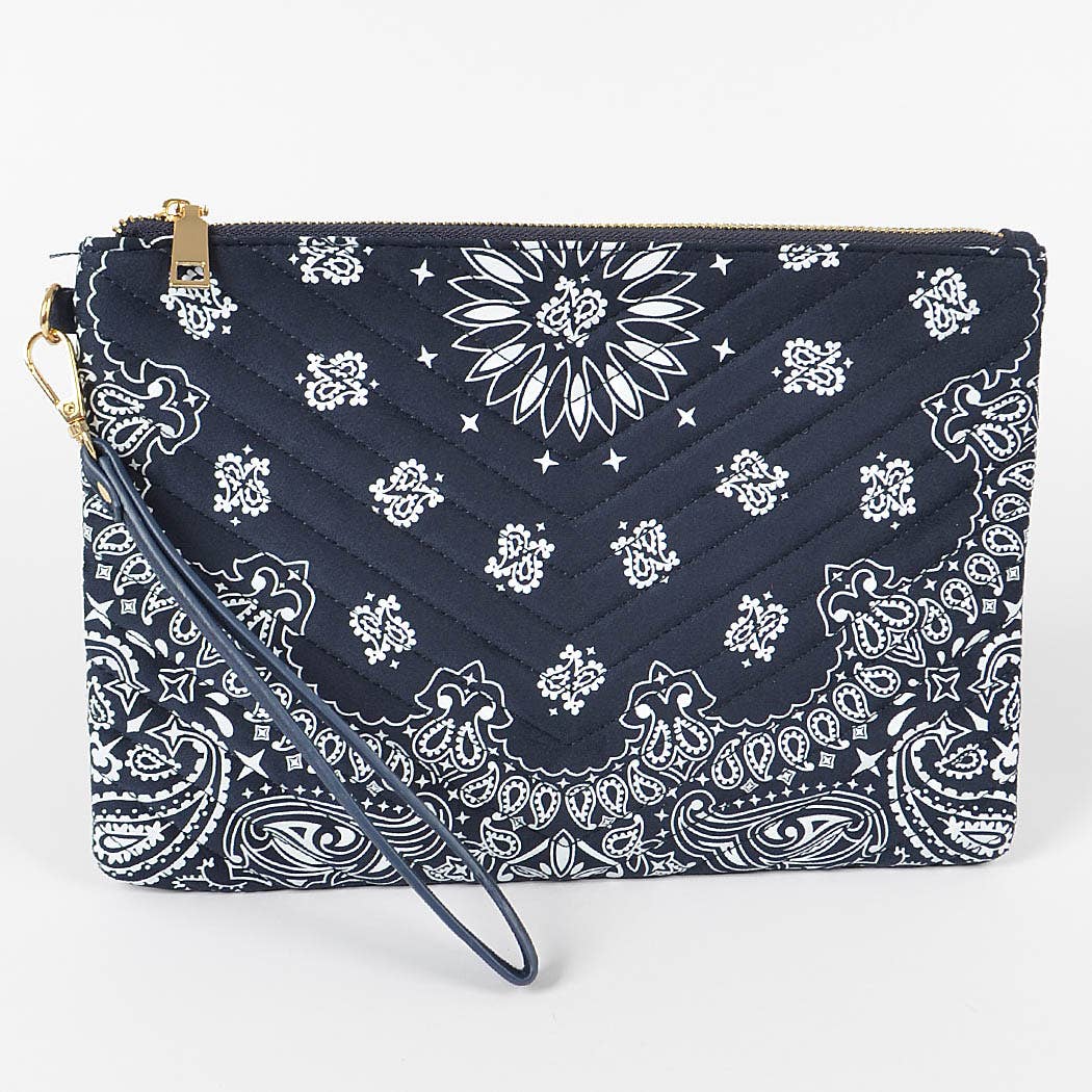 Quilted Bandana Print Pouch - Image 6