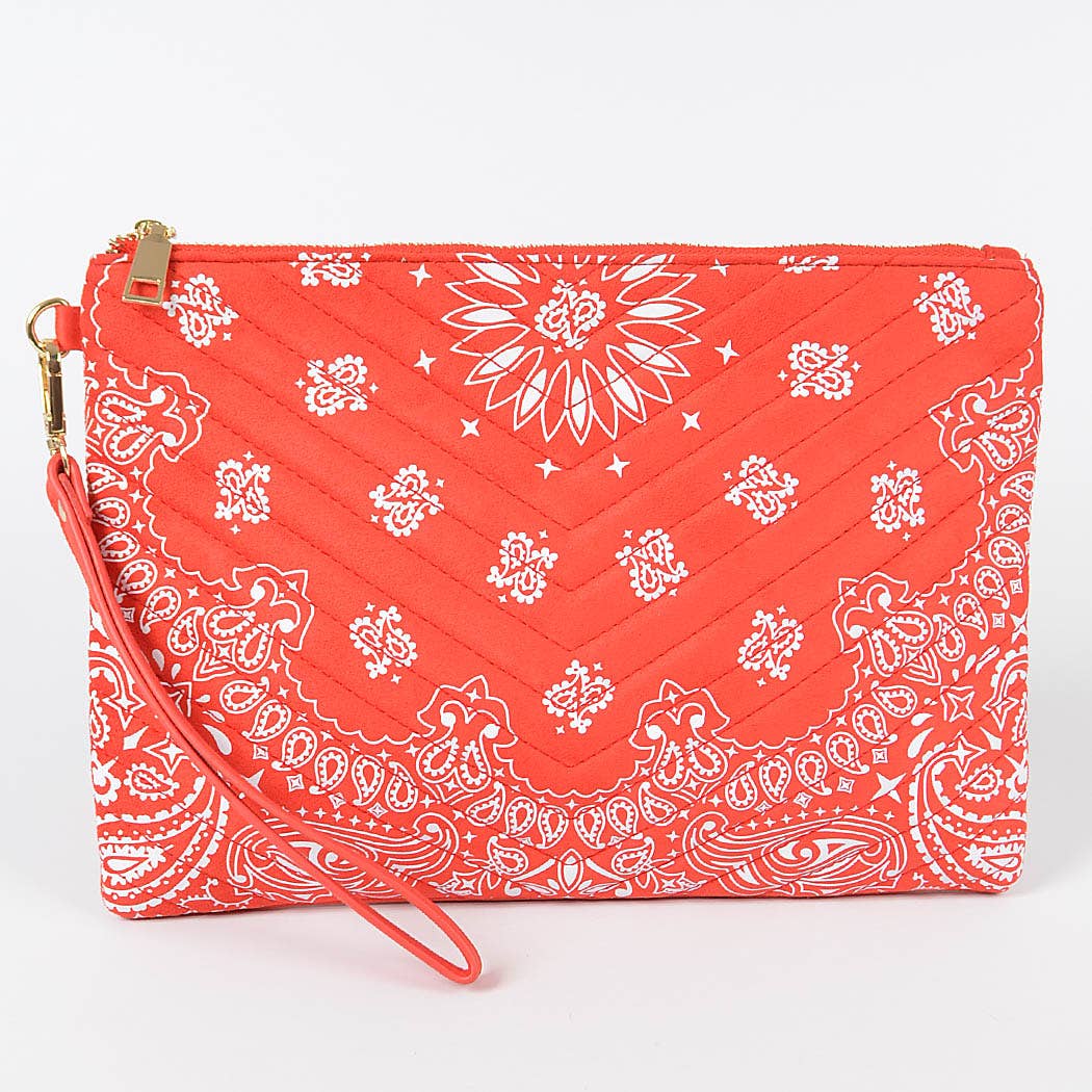 Quilted Bandana Print Pouch - Image 7