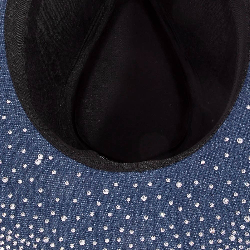 Rhinestone Studded Denim Cowboy Hat - Image 9
