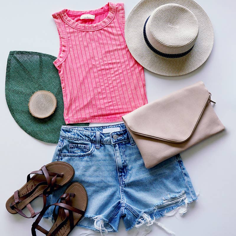 Ribbed Sleeveless Crop Tank Top - Image 5