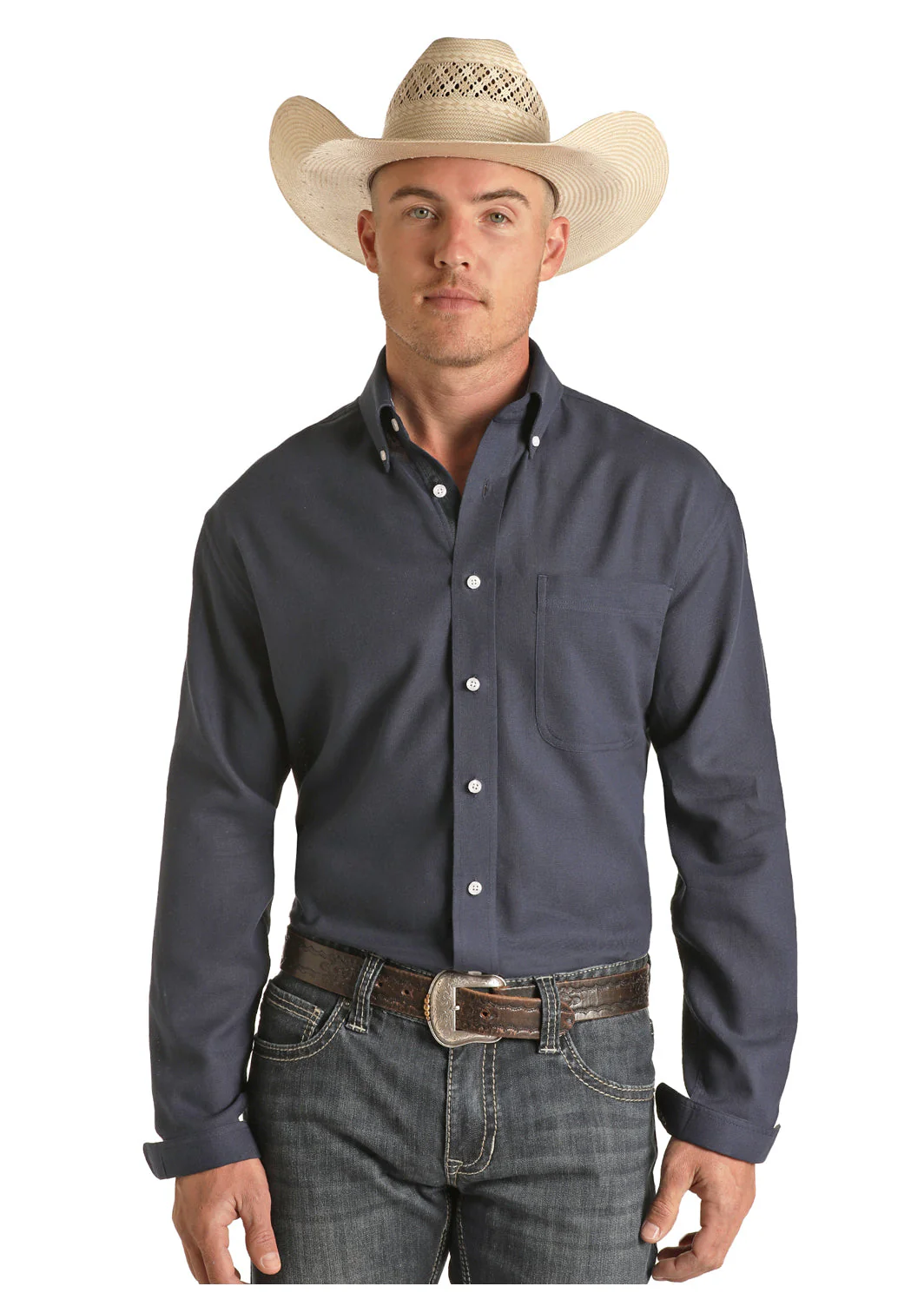 Rock Roll Mens Long Sleeve Navy Shirt Style RSMSODR0PC