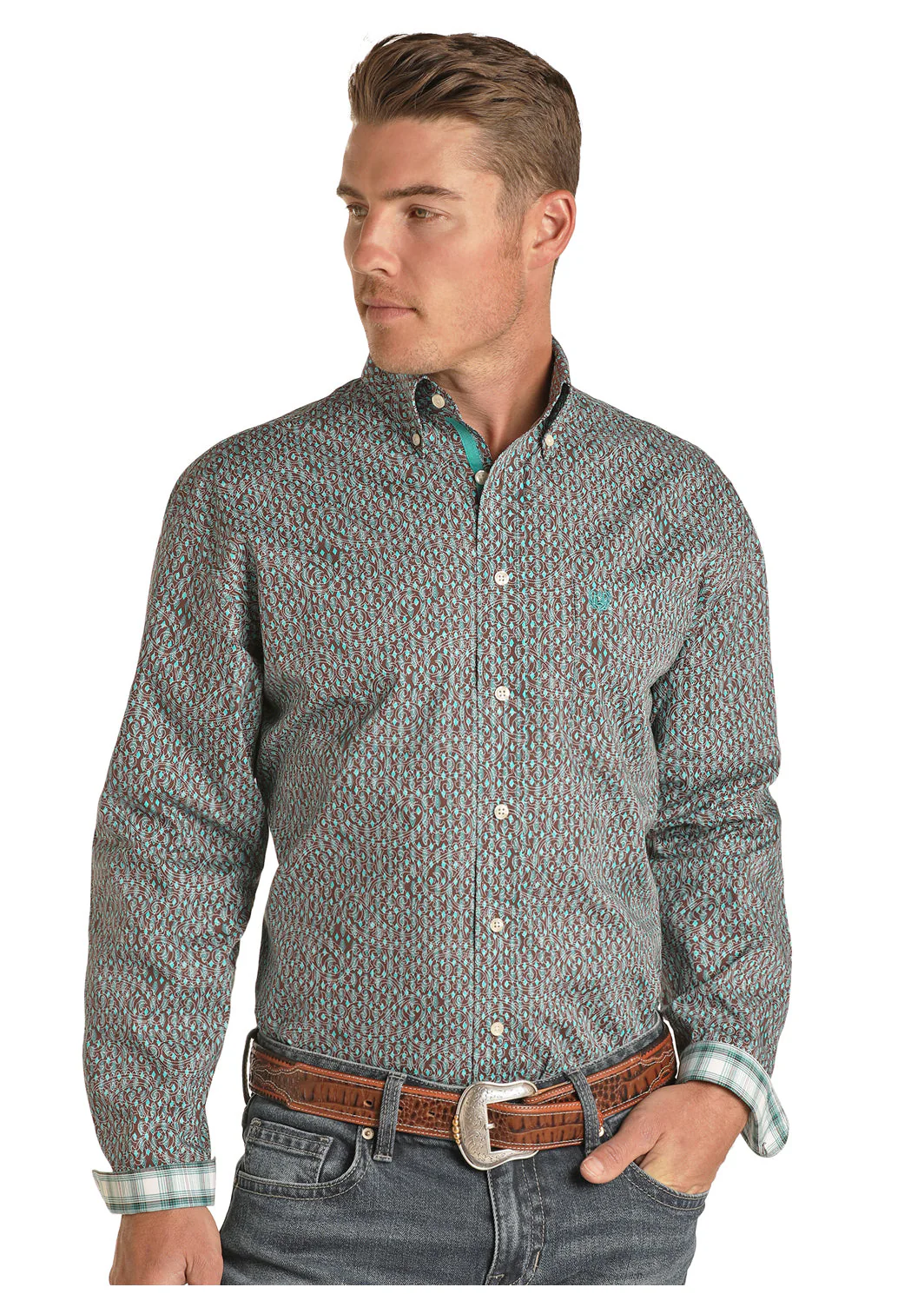 Rock Roll Mens Long Sleeve Paisley Shirt Style RSMSODR0NC