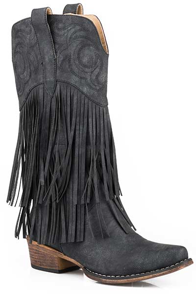 Roper Black Ladies Fringe Snip Toe Boot Style 09-021-1566-2702 - Image 2