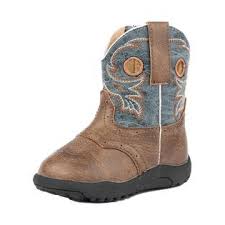 Roper Boys Infants Brown Faux Leather Distressed Daniel Cowboy Boots Style 09-016-1224-2201 - Image 2