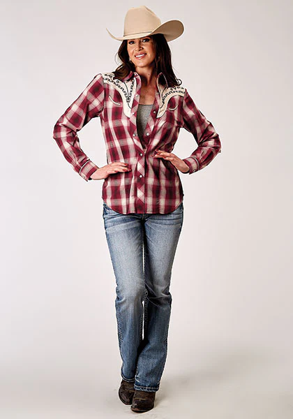 ROPER LADIES PLAID LONG SLEEVE SHIRT STYLE 01-050-0024-3007 - Image 2