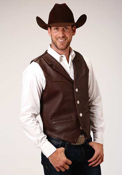 Roper Mens Leather Vest Style 02-075-0510-0504