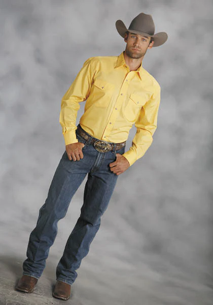 Roper Mens Long Sleeve Poplin Shirt Style 03-001-0265-1030 - Image 2