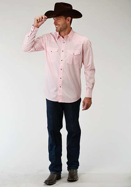Roper Mens Long Sleeve Poplin Shirt Style 03-001-0265-1066 PI - Image 3