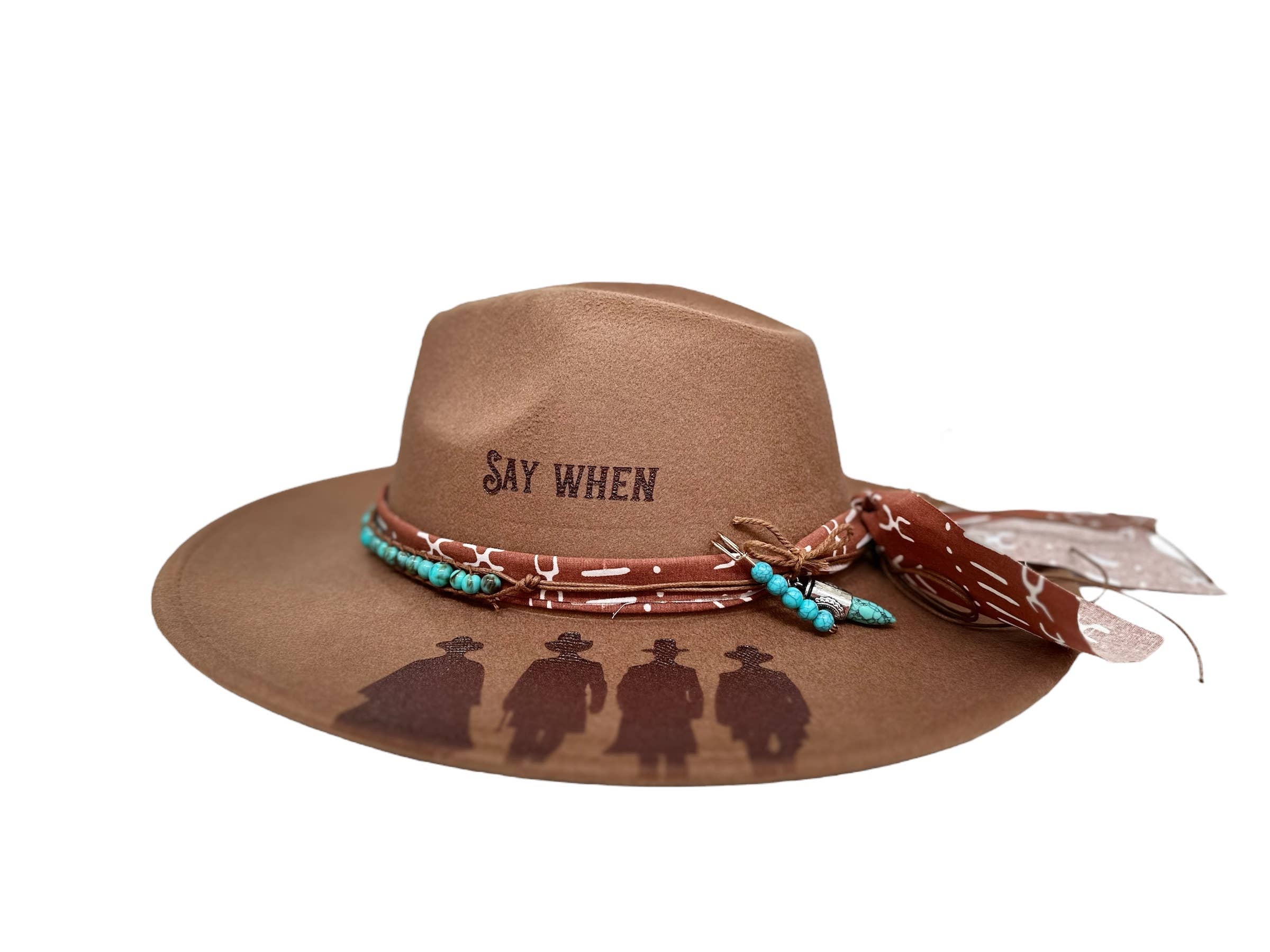 Say When Tombstone Western Cowboy Burned Hat Custom Hat - Image 2