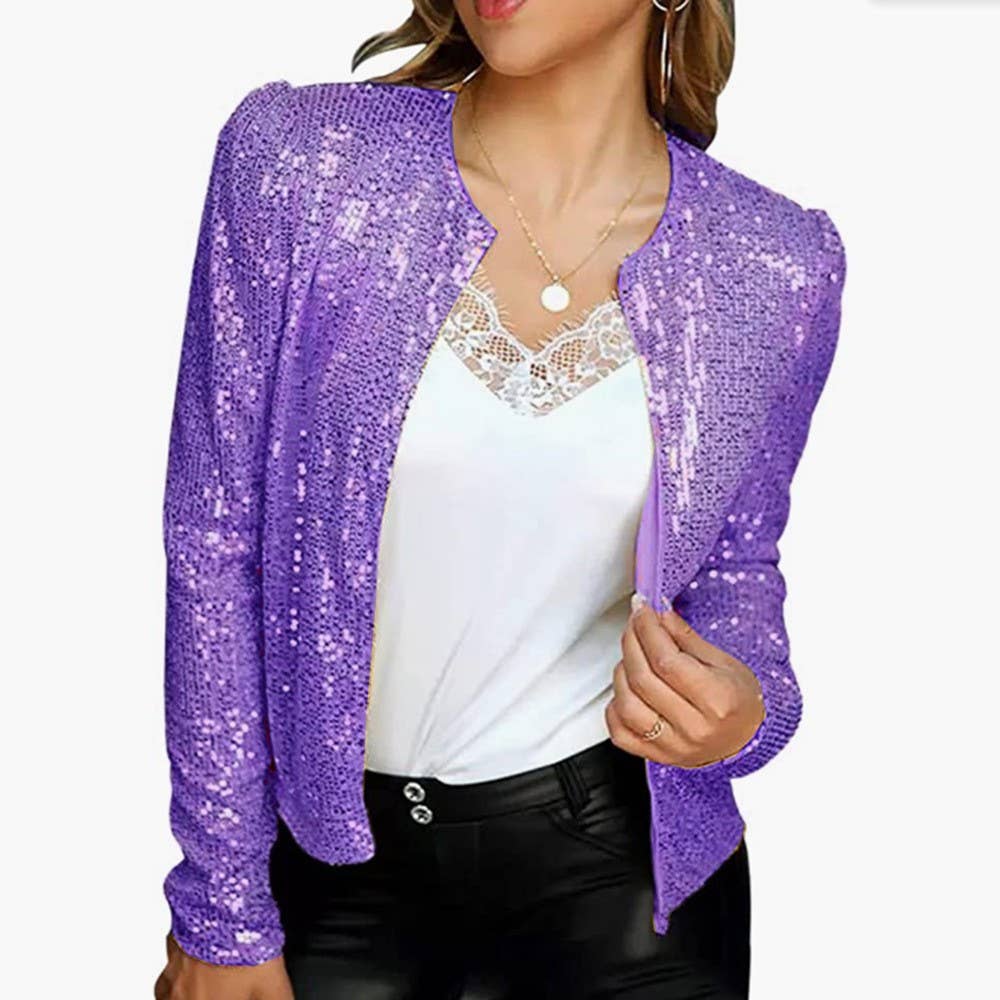 Sequin cropped cardigan jacket - Image 5