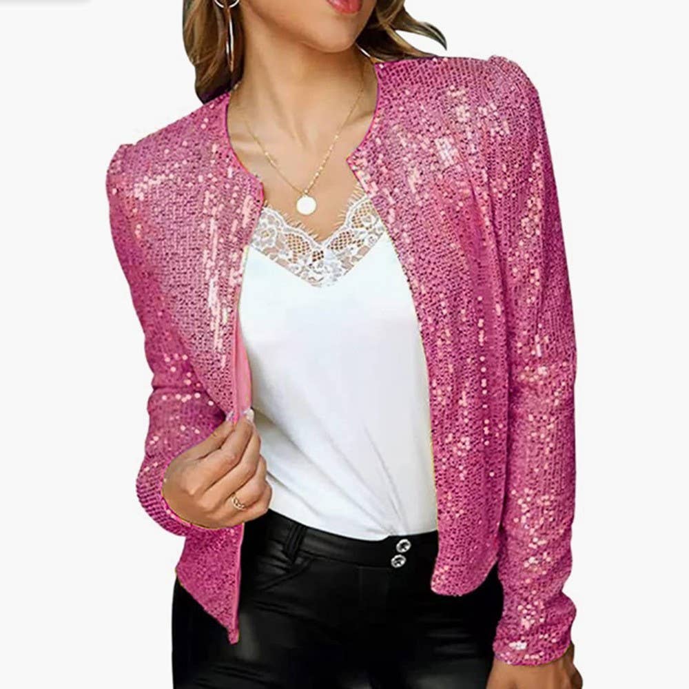 Sequin cropped cardigan jacket - Image 6