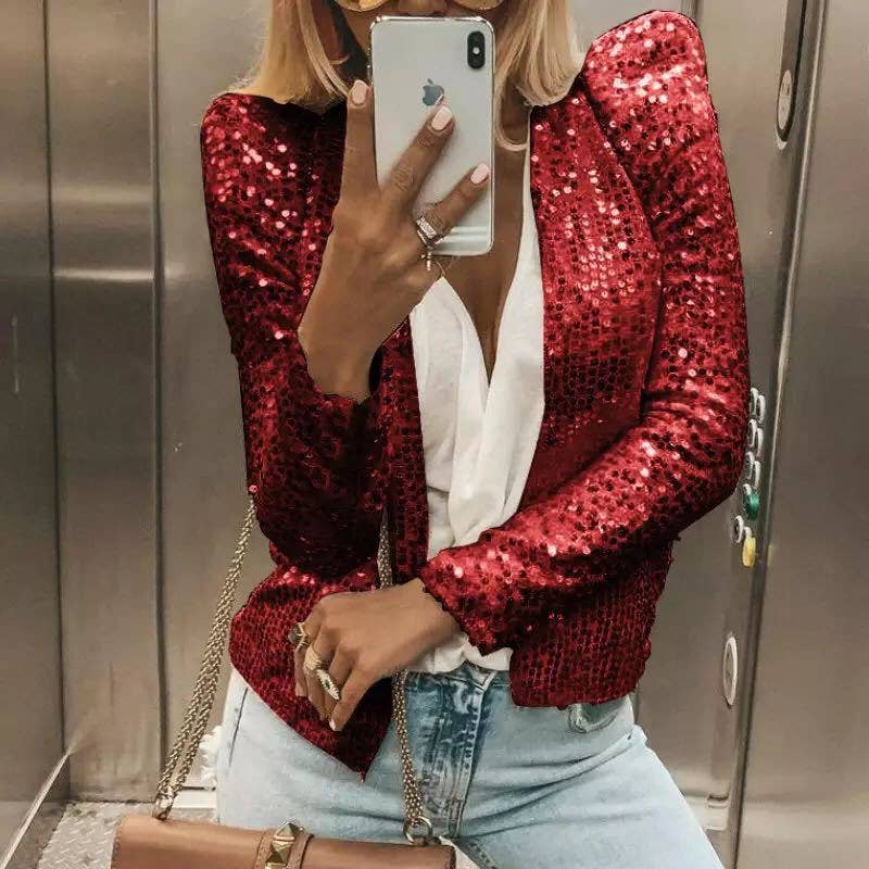 Sequin cropped cardigan jacket - Image 9
