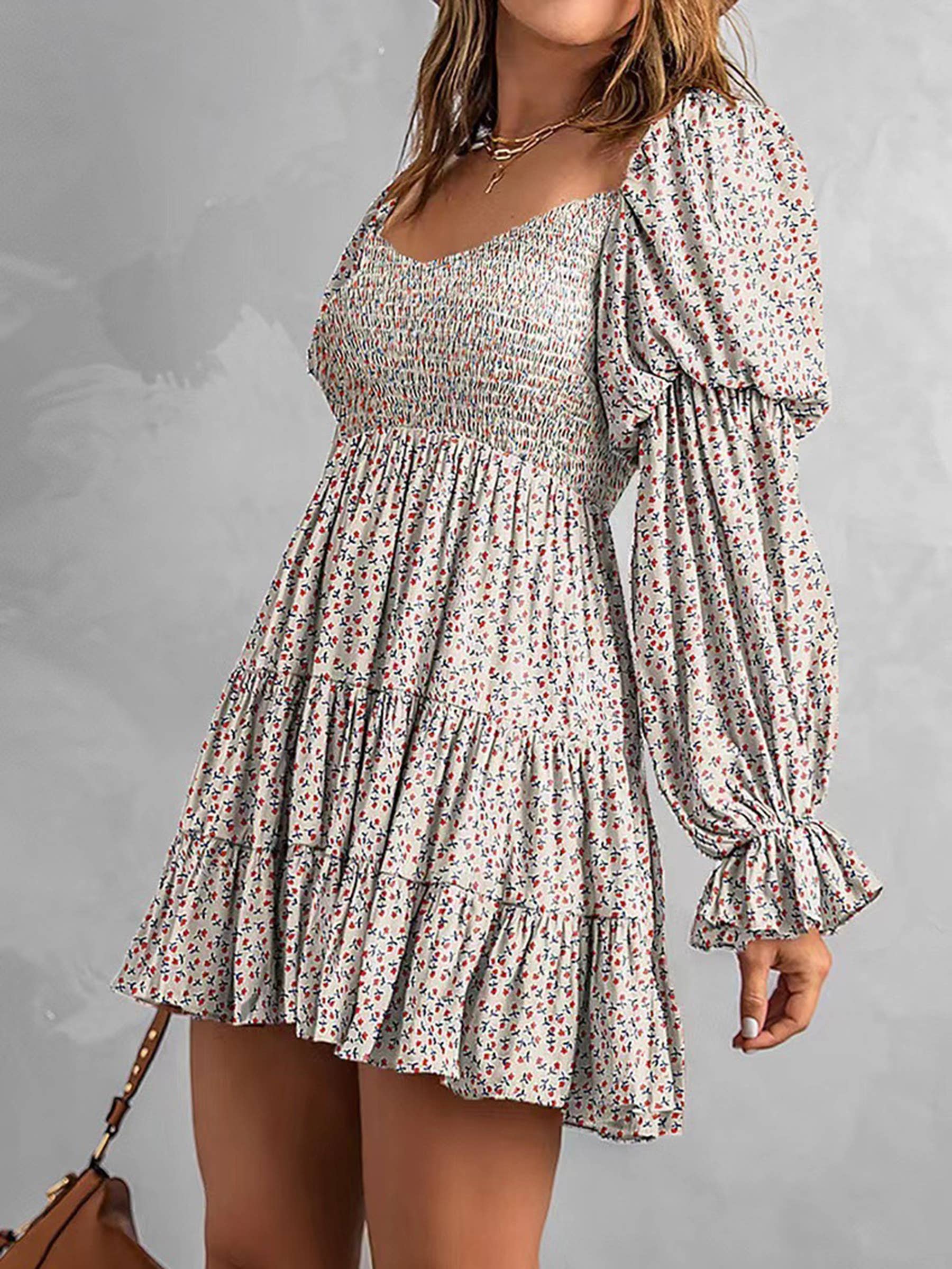 Sexy Waistband A-line Dress Off Shoulder Dress - Image 5