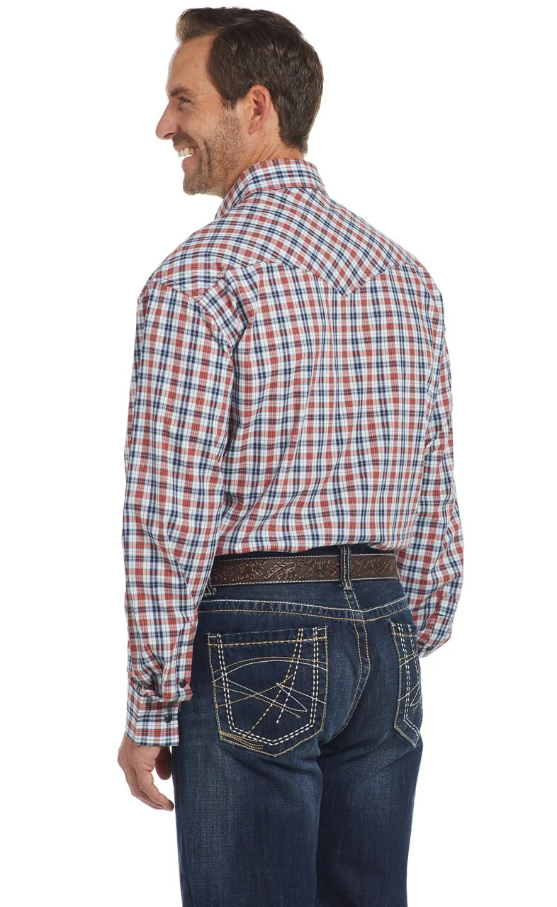 Sidran Mens Long Sleeve Button-Down Woven Shirt with Starch Finish Style CB00303 - Image 2