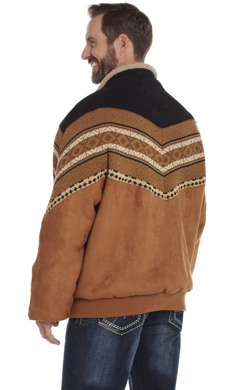 SIDRAN MENS MICROSUEDE JACKET WITH KNIT INSERT PANELS AND CONCEALED CARRY POCKET STYLE CR40025-F23 - Image 2