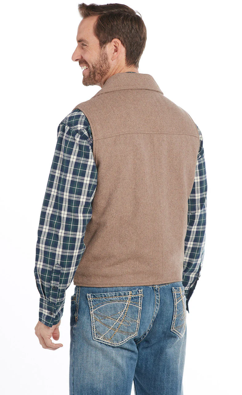 SIDRAN MENS WOOL MELTON SNAP FRONT COLLARED VEST WITH CONCEALED CARRY POCKET STYLE CR39066-F23-18 - Image 2