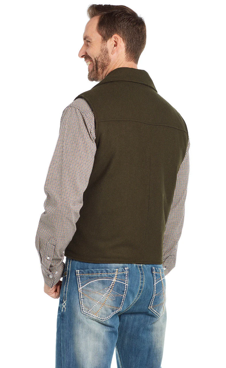 SIDRAN MENS WOOL MELTON SNAP FRONT COLLARED VEST WITH CONCEALED CARRY POCKET STYLE CR39066-F23-85 - Image 2