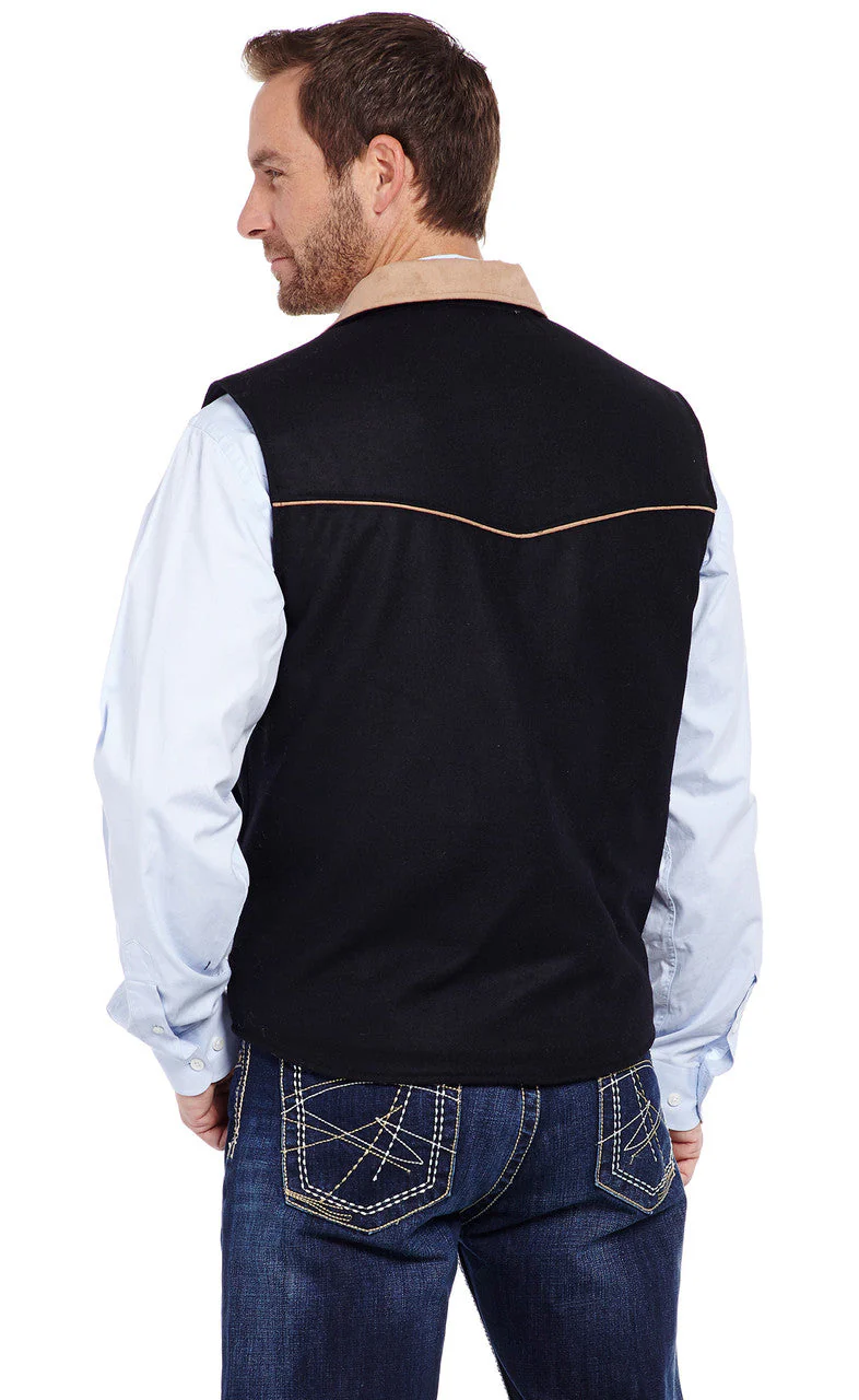 SIDRAN MENS WOOL MELTON VEST WITH MICROSUEDE TRIM & CONCEALED CARRY POCKET STYLE CR38066-F23-41 - Image 2