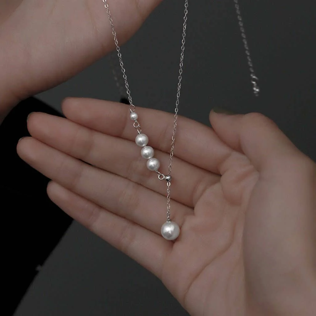 Simple Elegant Pearl Pendant Necklace in 925 Sterling Silver - Image 5