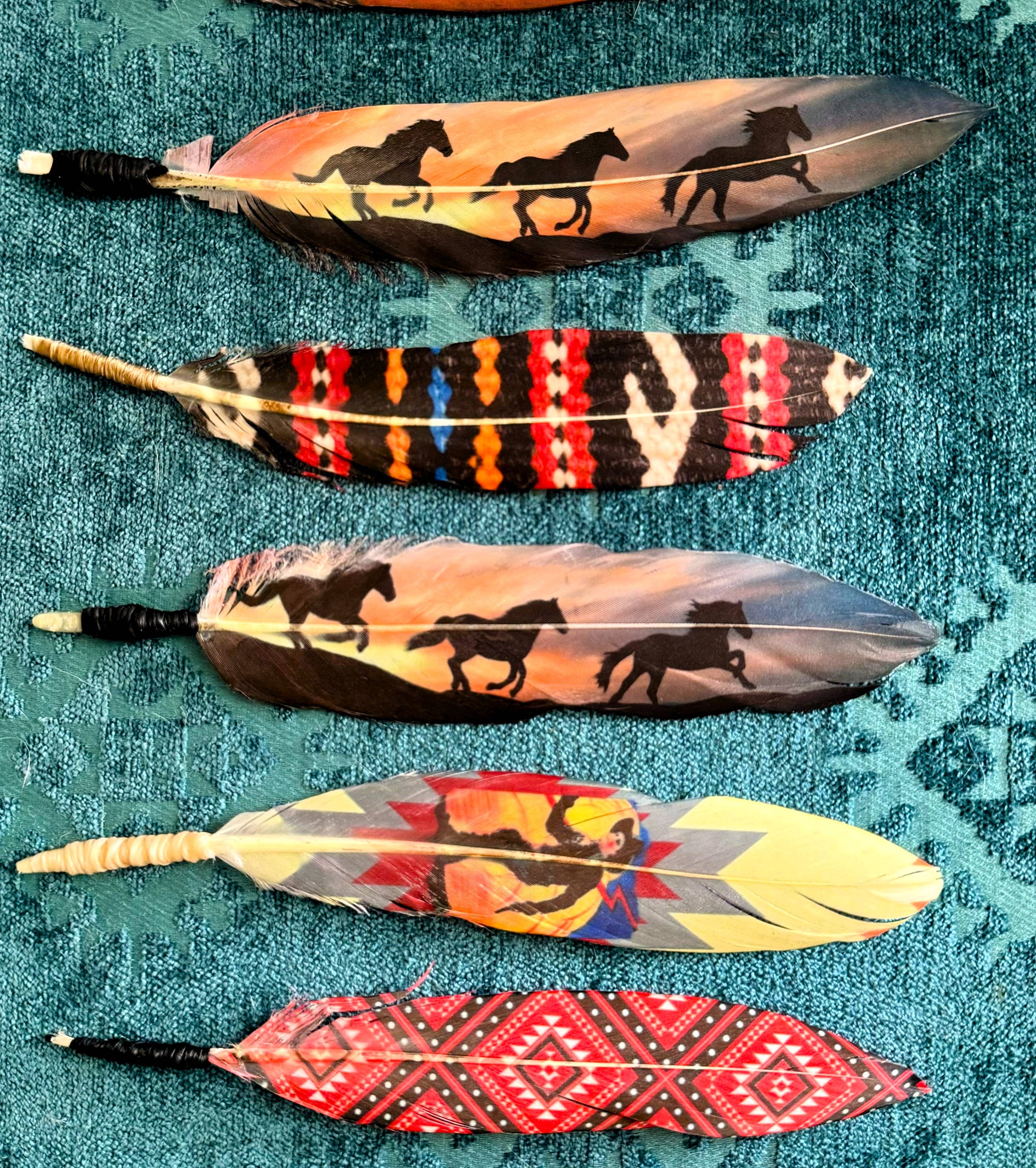 Southwest Print Hat Feather - Western Hat Accessory - Image 3