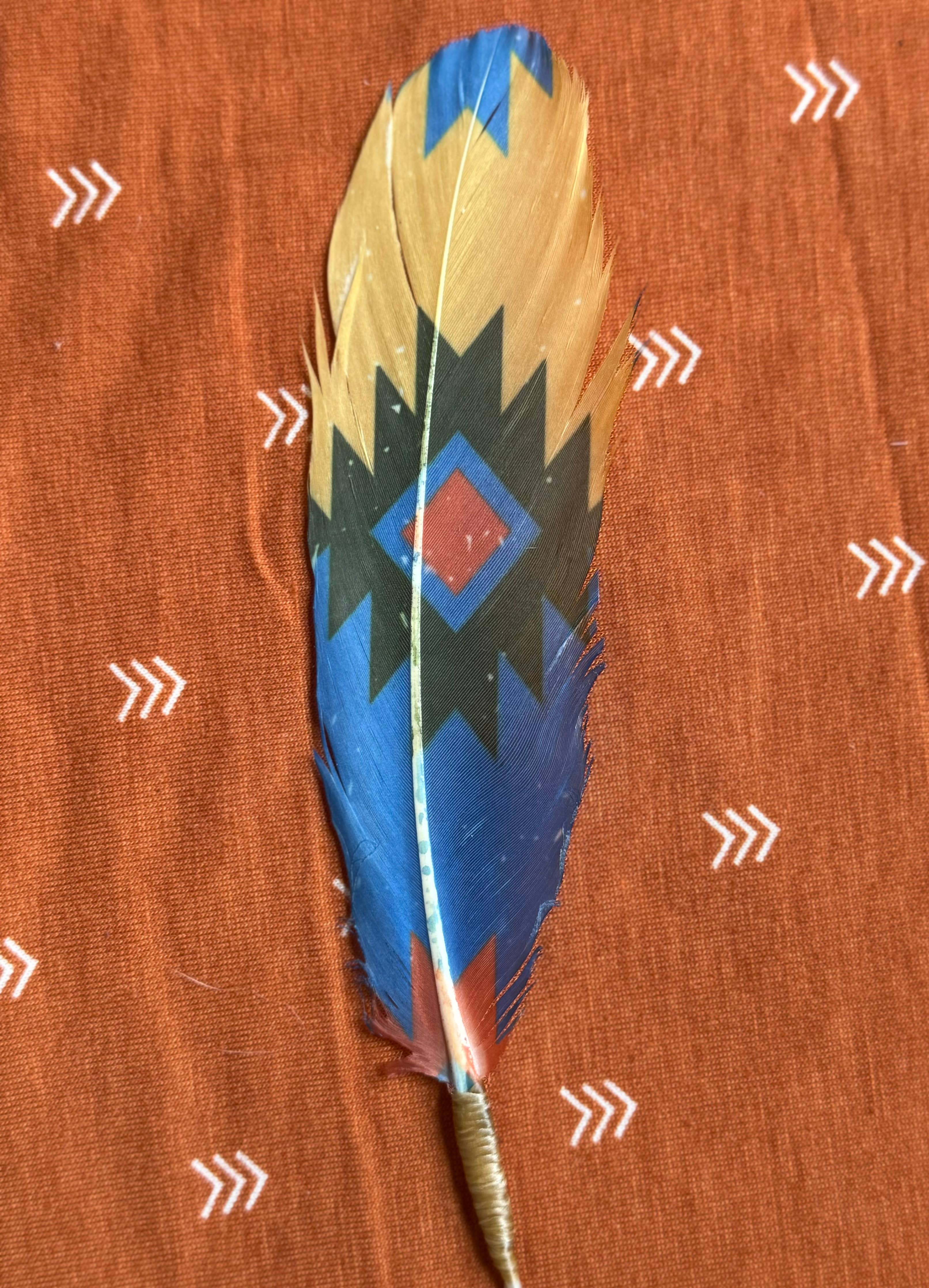 Southwestern Diamond Hat Feather - Western Hat Accessory - Image 3