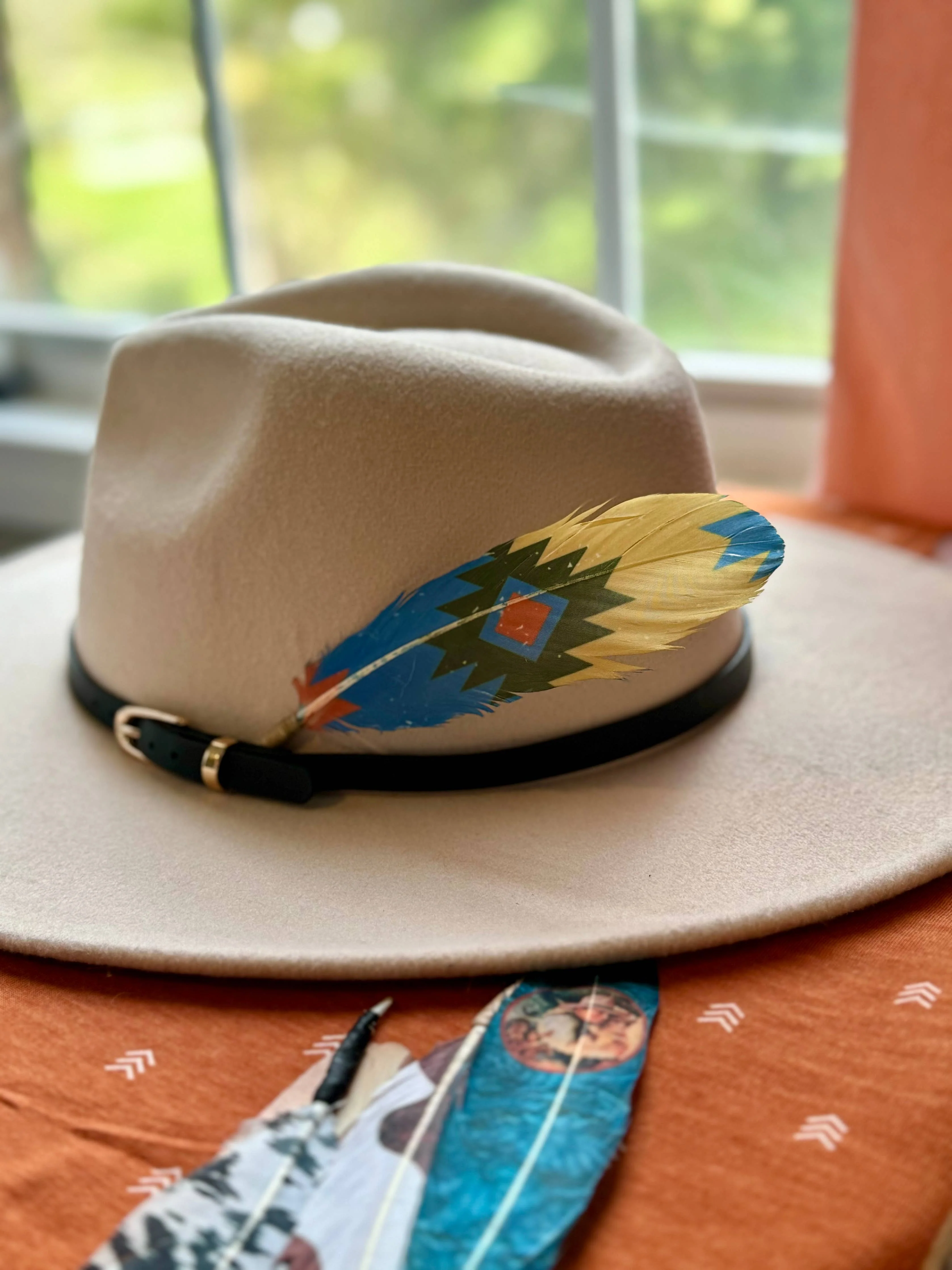 Southwestern Diamond Hat Feather - Western Hat Accessory - Image 4
