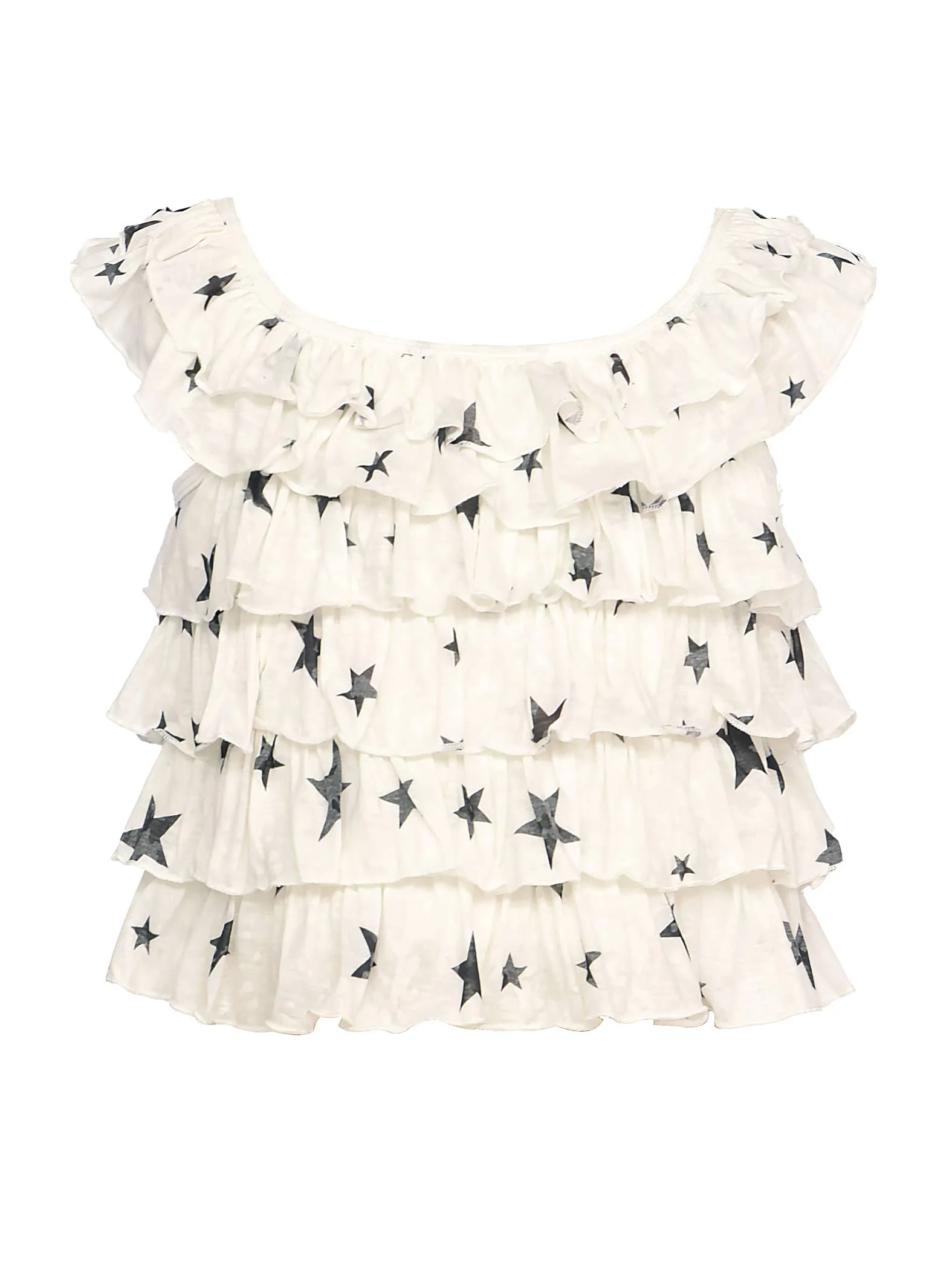 STAR PRINT RUFFLE BLOUSE - Image 2
