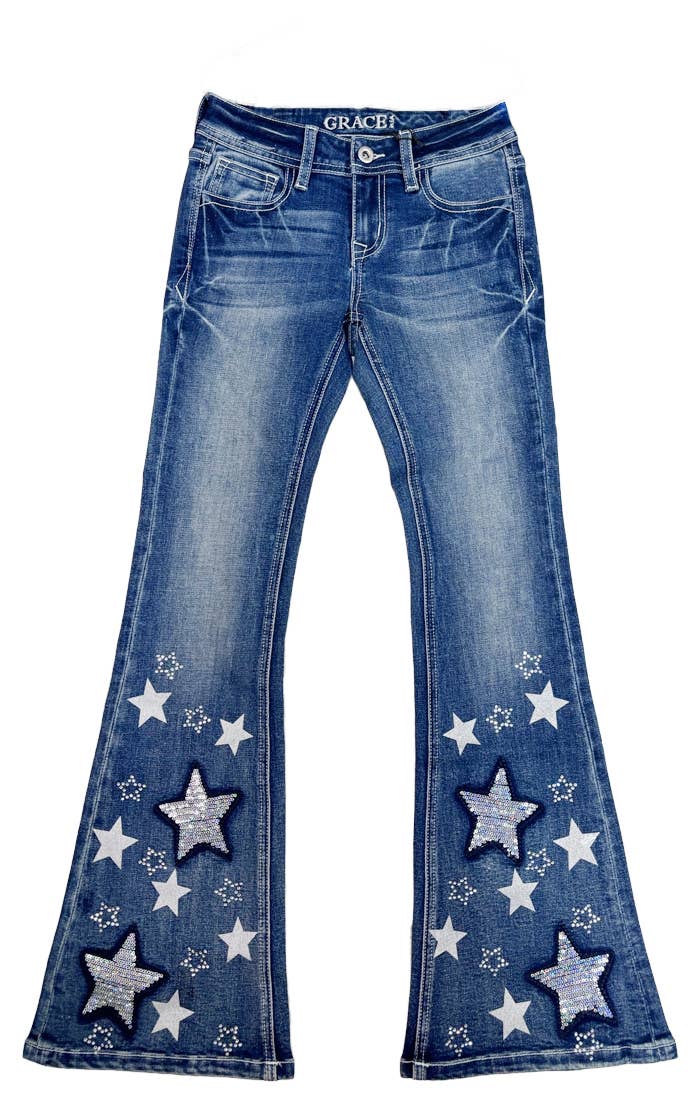 Stars/Sequins Embroidery Girl Flare | GL-61879SL