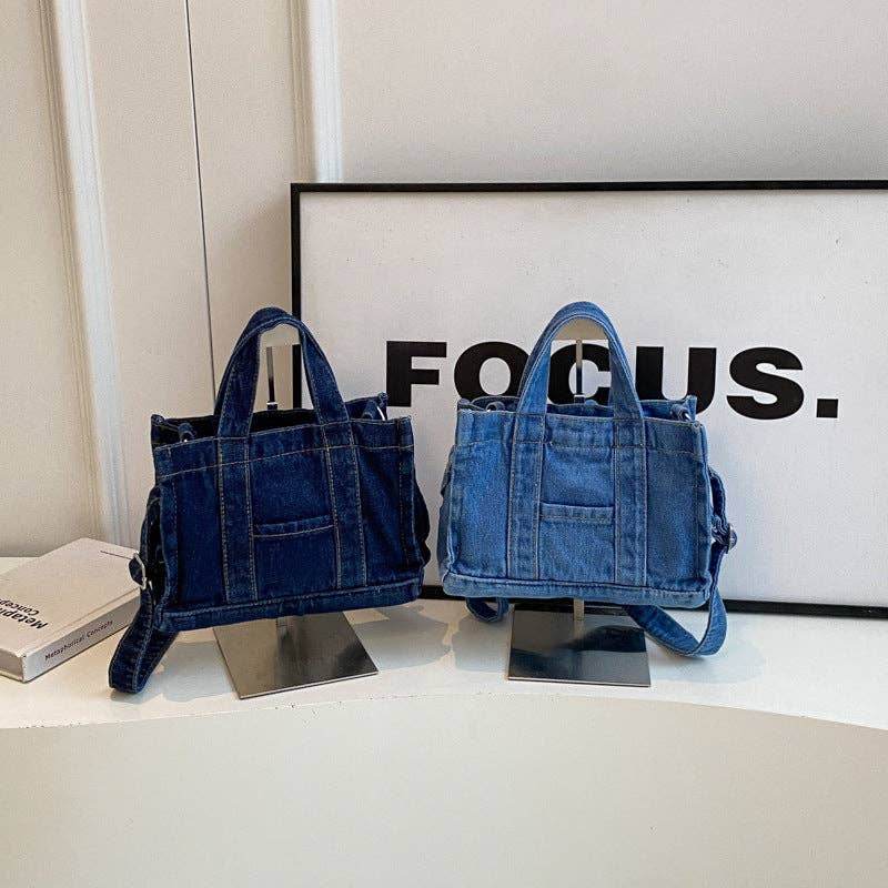 Street Retro Large Capacity Denim Handbags