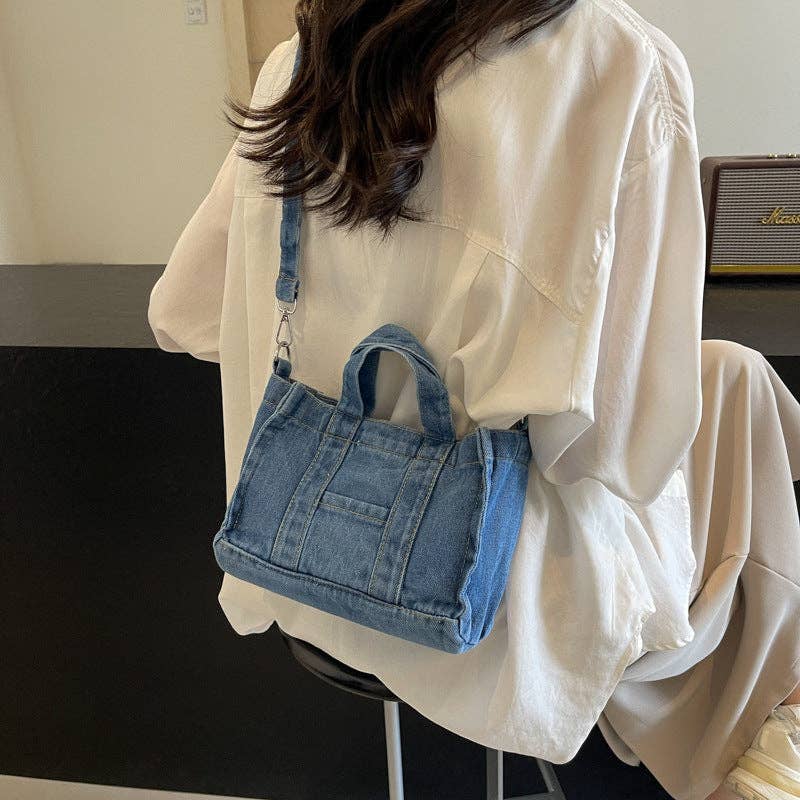 Street Retro Large Capacity Denim Handbags - Image 4
