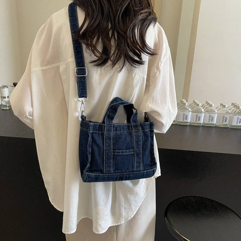 Street Retro Large Capacity Denim Handbags - Image 5