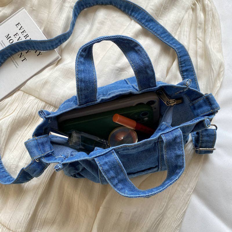 Street Retro Large Capacity Denim Handbags - Image 6
