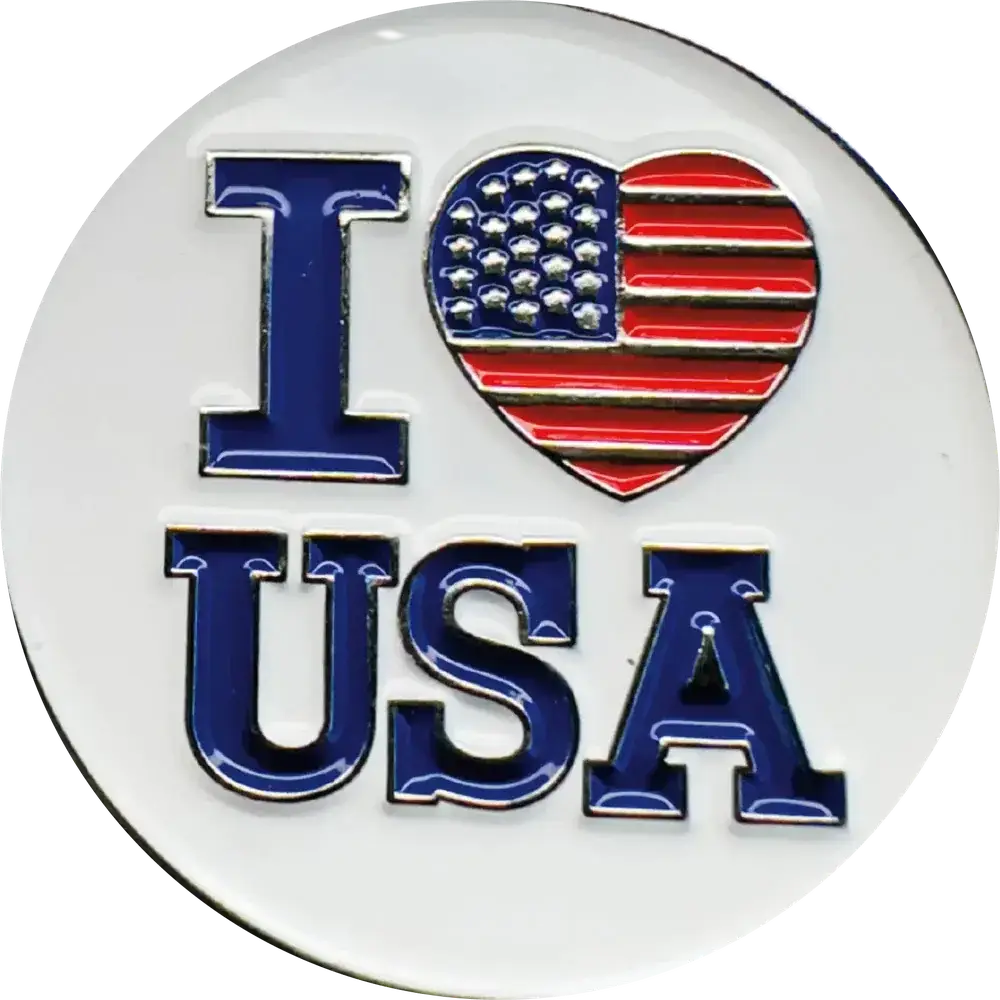 Sturdy Magnetic USA Pin - Style I Love The USA