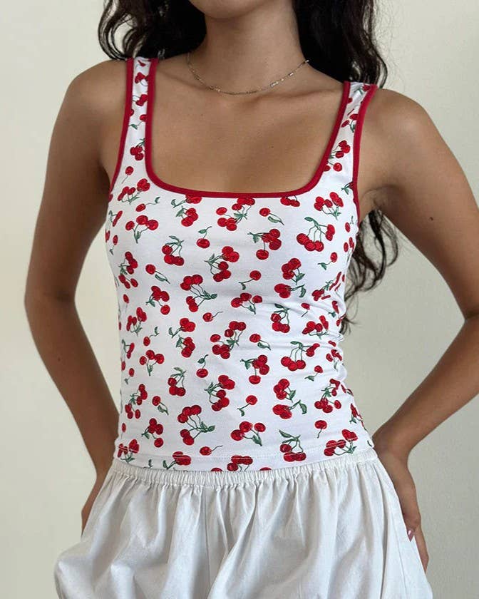 Summer Fresh Cherry Pattern Vest