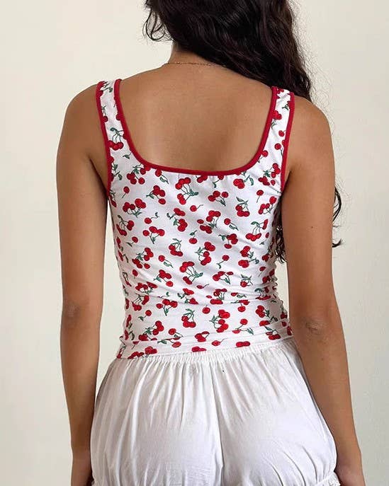 Summer Fresh Cherry Pattern Vest - Image 4