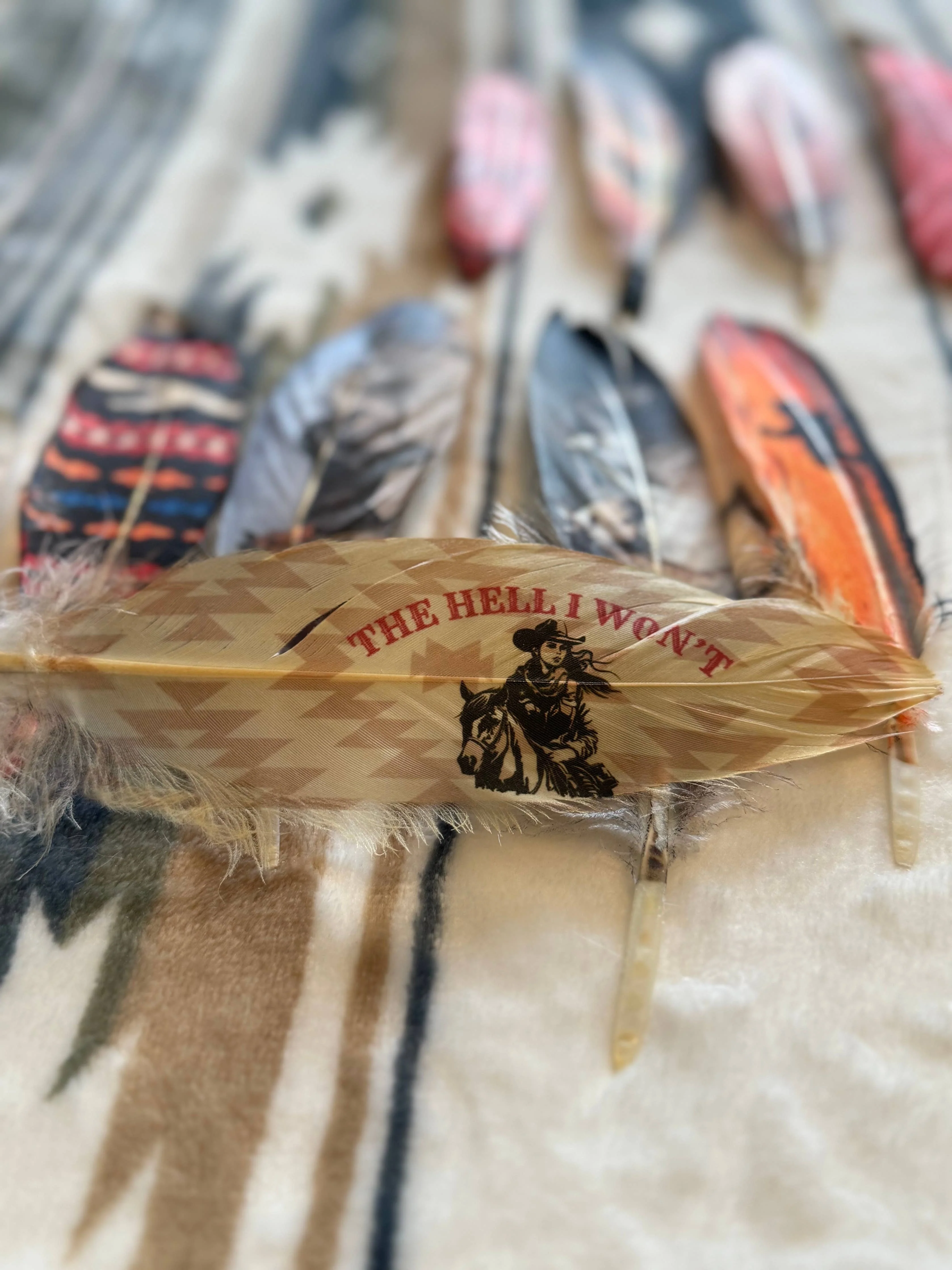 The Hell I Won't Hat Feather - Western Hat Accessory - Image 4