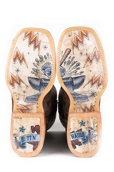 Tin Haul Mens Triangles Cowboy Boots Square Toe Style 14-020-0007-0285 - Image 2