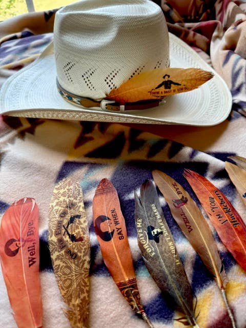 Tombstone Say When Hat Feather - Western Hat Accessory - Image 5