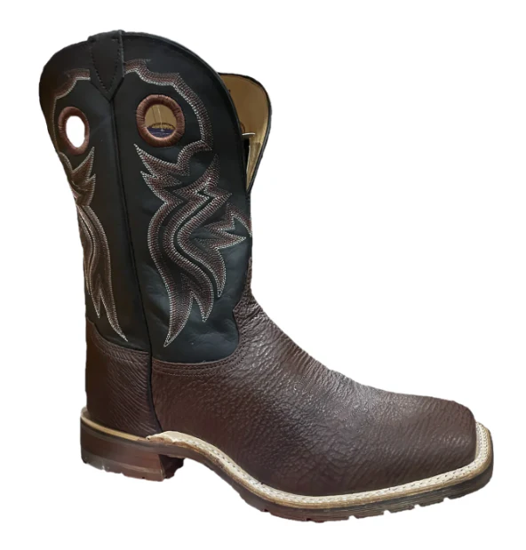Tony Lama Mens Black Wide Square Toe Western Boots Style EP6096 - Image 2