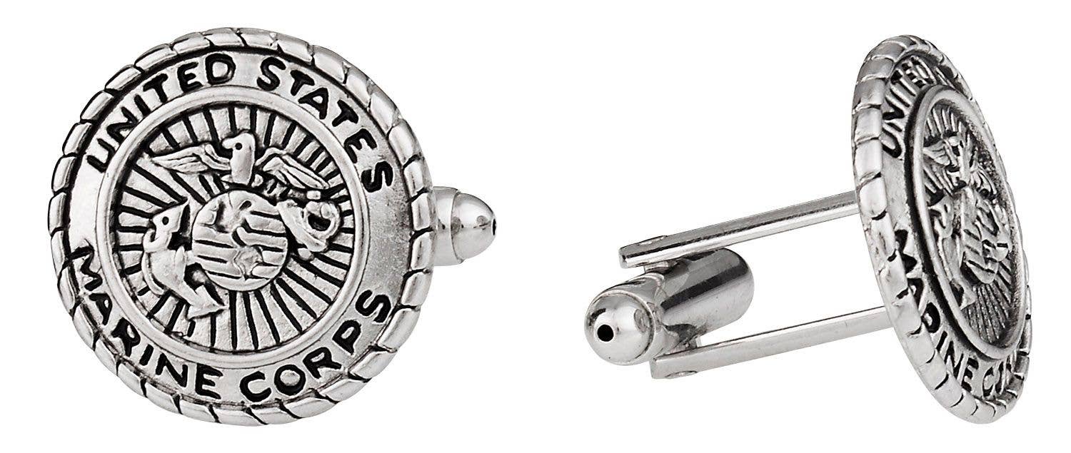 USMC Marine Corp Cufflinks Silver - Image 2