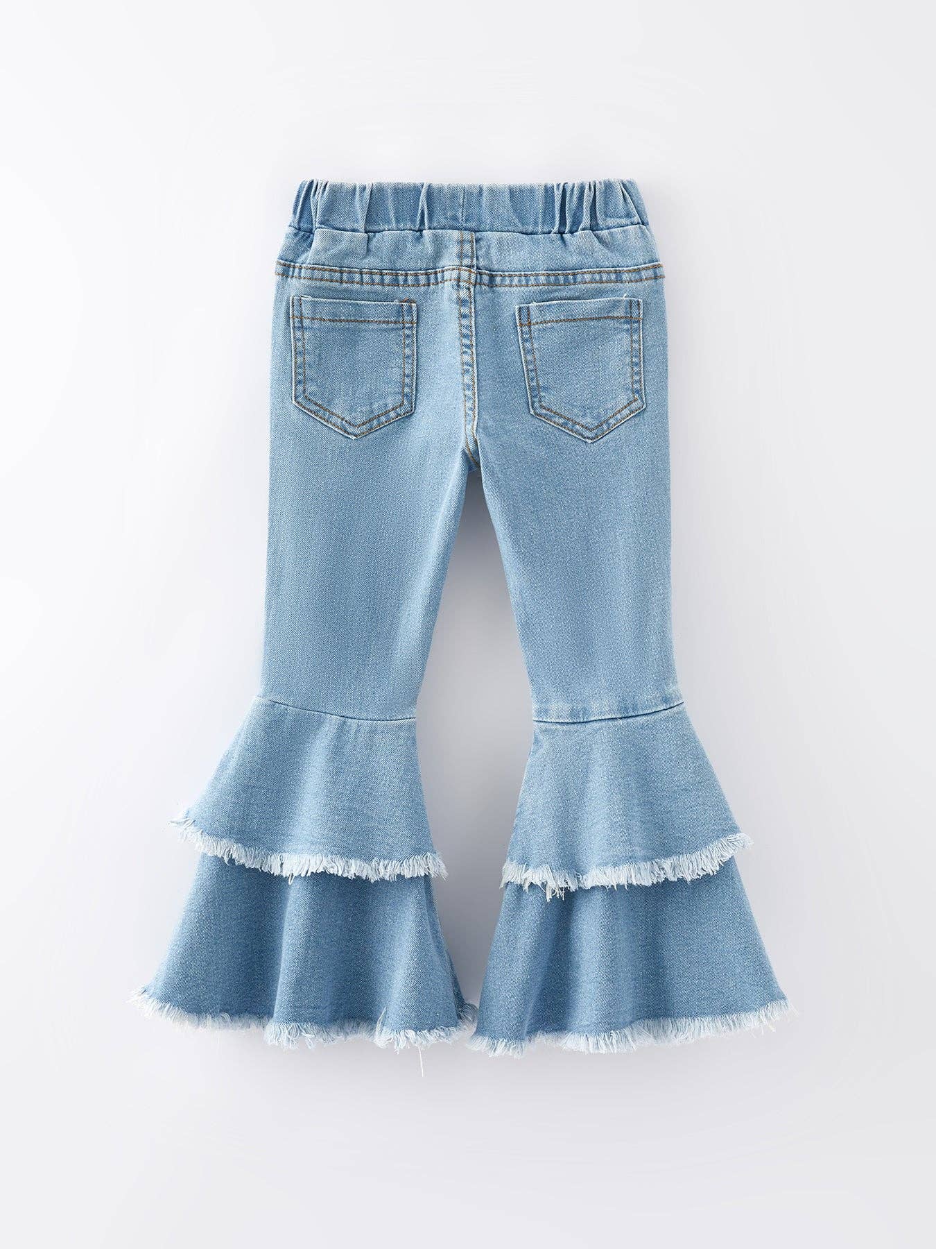 Valentine's Day Girls Double Flared Denim Jeans - Image 6