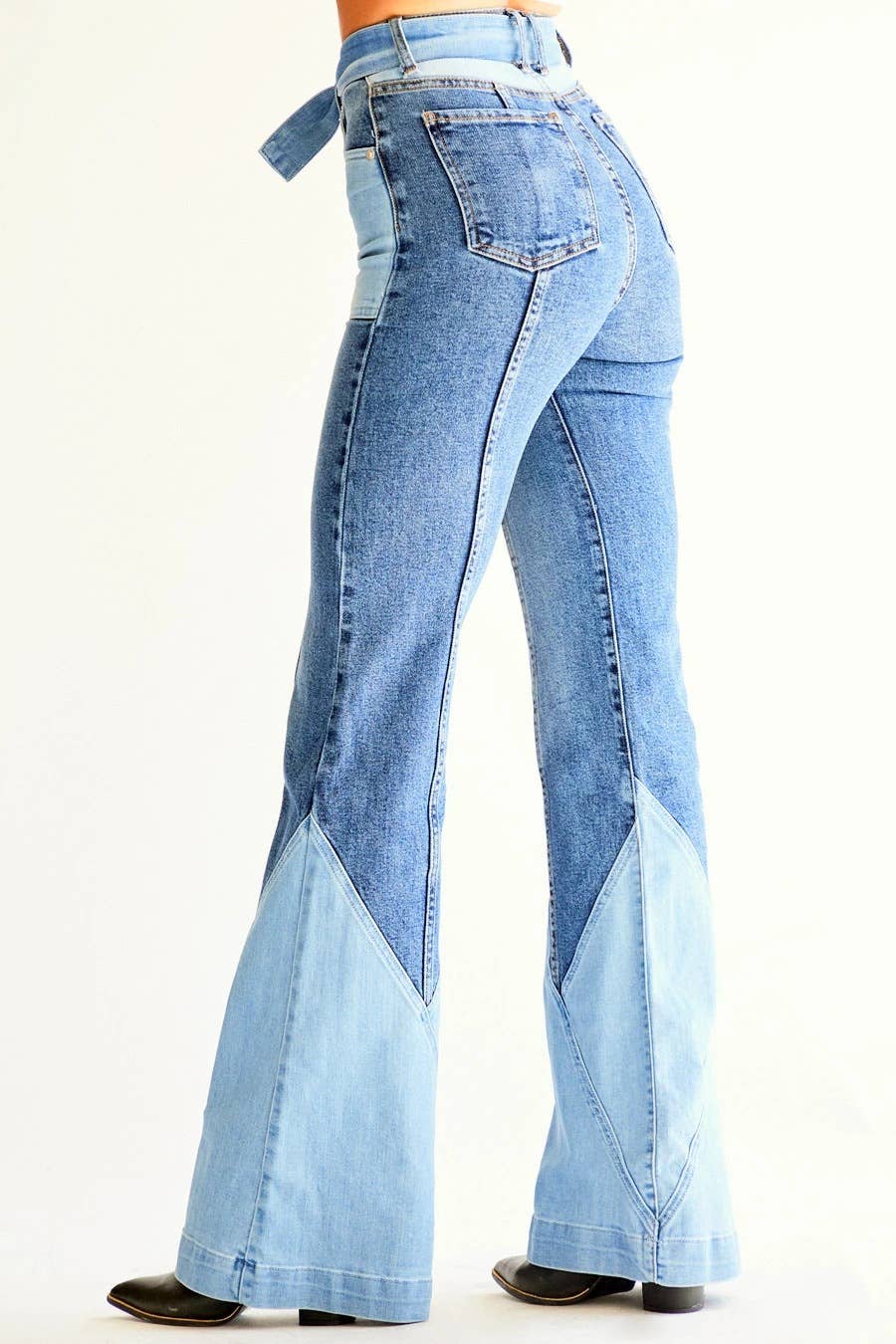 Vintage high rise denim jeans flared pants - Image 5