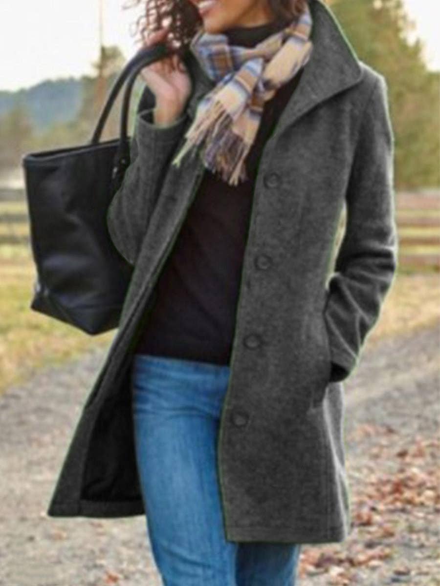 Vintage Mid-Length Tweed Coat - Image 3