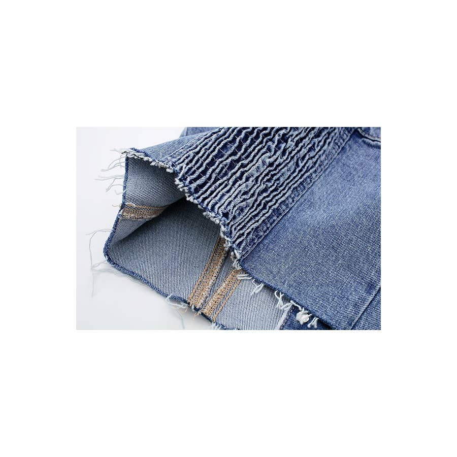 Washed Denim Corset Tube Top Sweet Sleeveless Top - Image 7
