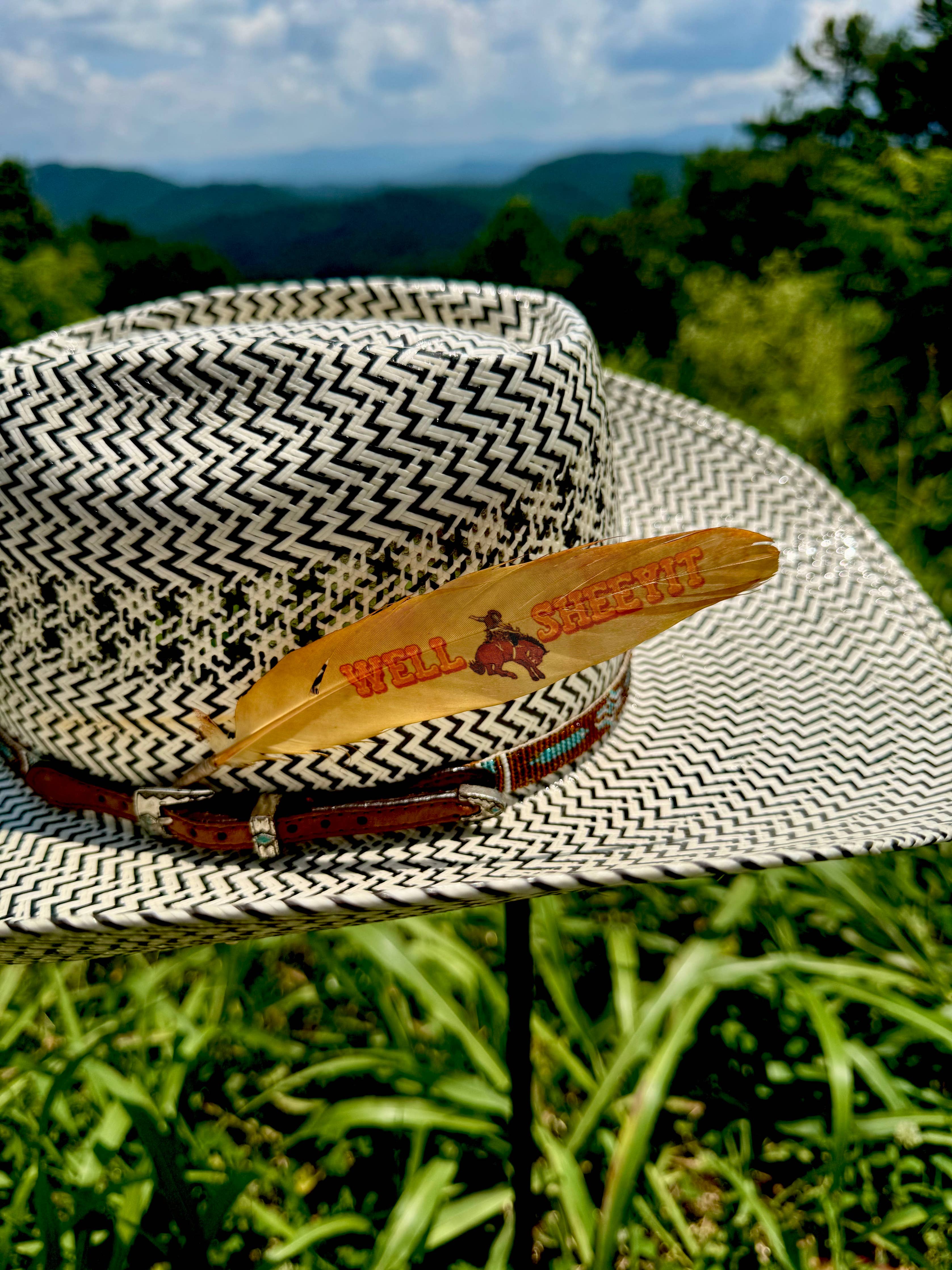 Well Sheeit Hat Feather - Western Hat Accessory