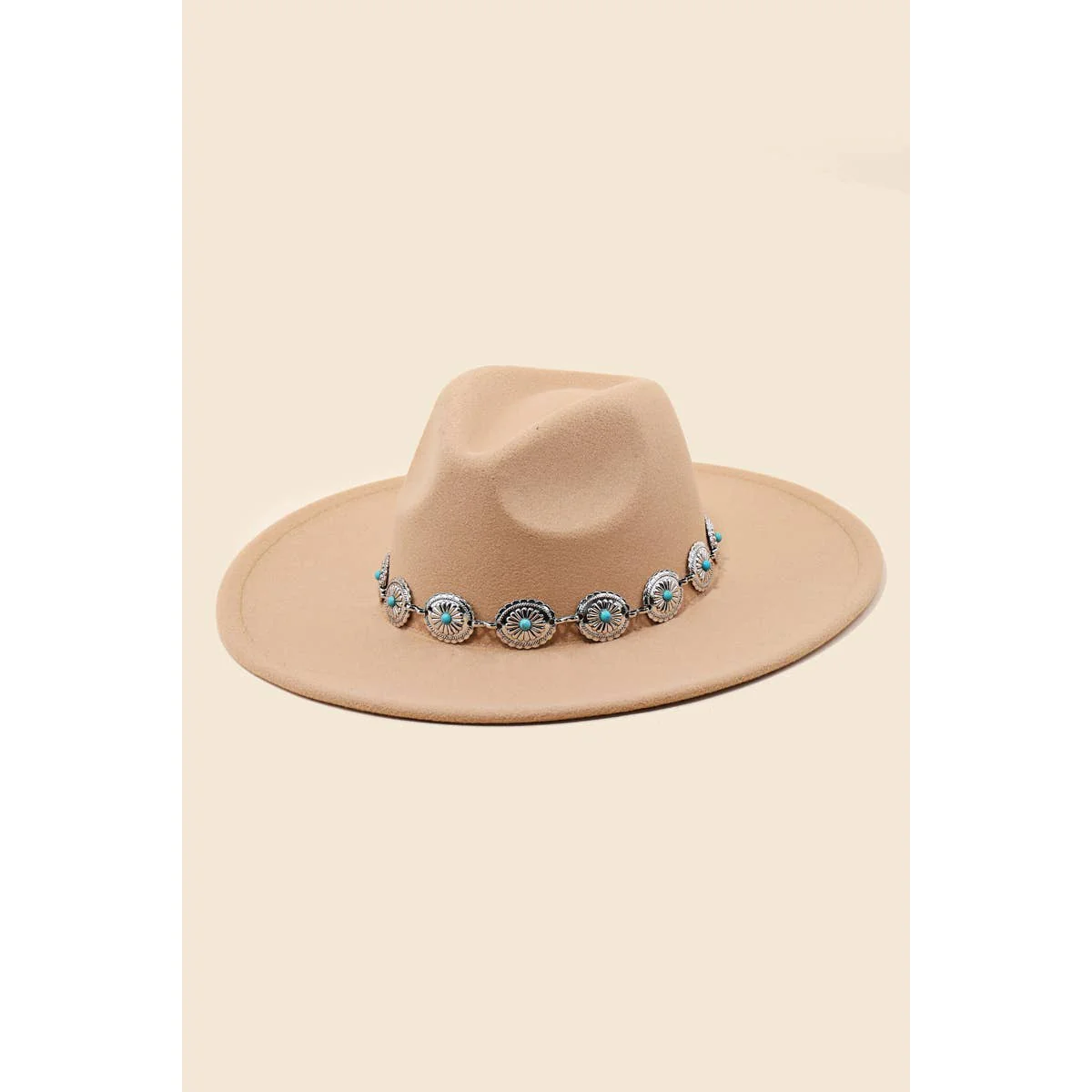 Western Concho Chain Fedora Hat - Image 3