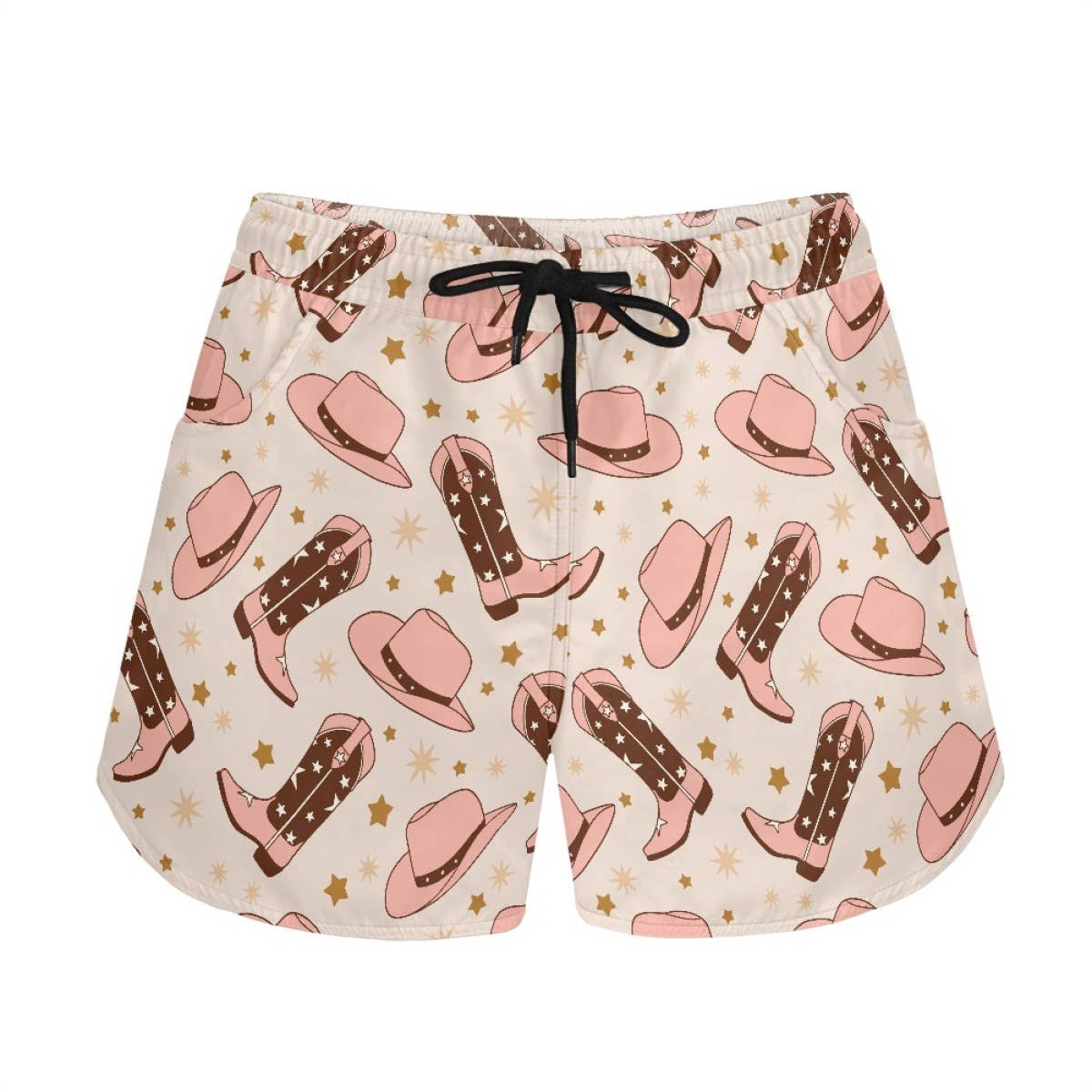 Western cowboy Rodeo & bow & Checkered air mesh shorts - Image 4