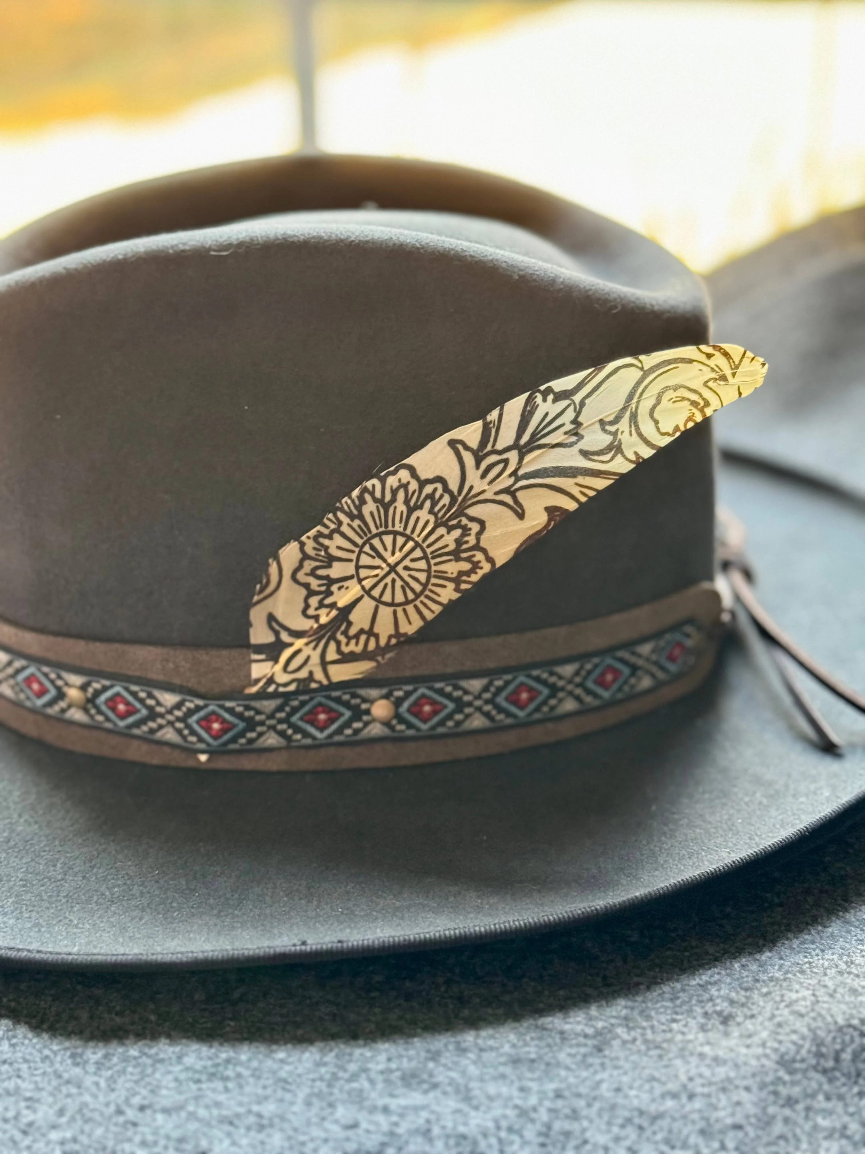 Western Scroll Hat Feather - Western Hat Accessory - Image 2