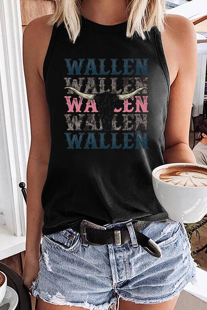 Western Style Bull Head Graphic Tank Top STC125C180